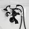 Kingston Brass Tub Wall Mount Clawfoot Tub Faucet with Hand Shower, Matte Black KS265PXMB - alternate 3